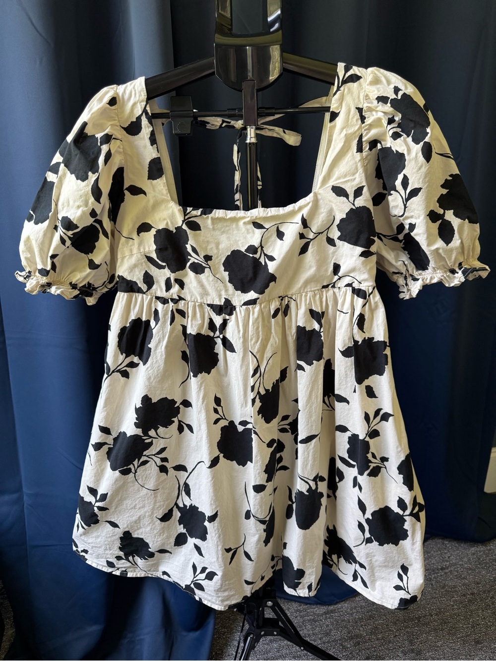 Sofie The Label Size Large Mini Babydoll Puff Sleeve Floral Empire Waist Dress
